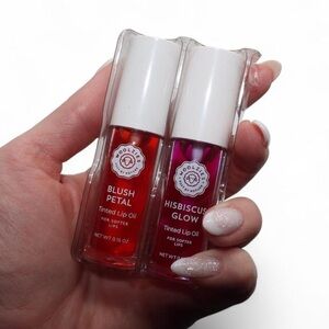 Woolzies Tinted Lip Oil Set - Blush Petal & Hibiscus Glow